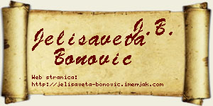 Jelisaveta Bonović vizit kartica